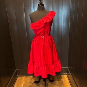 Elegant Red One-Shoulder Dress